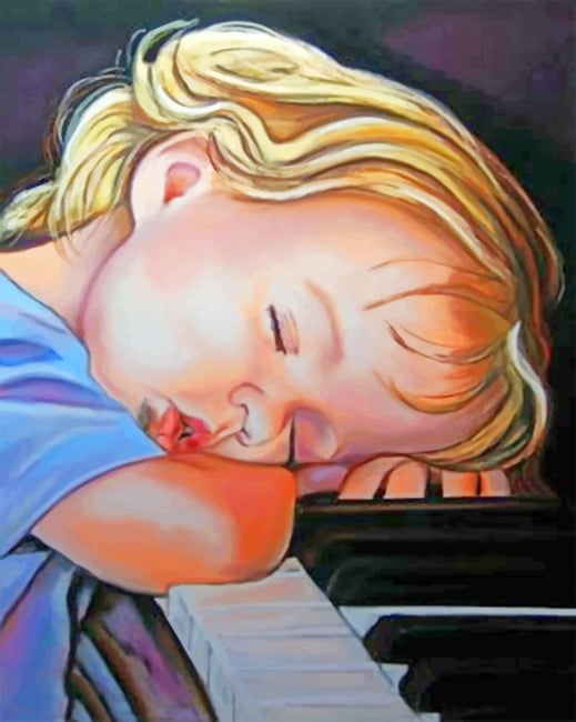 Sleepy Kid Vintage Paint By Numbers - Numeral Paint Kit